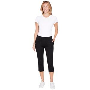 Up! Pull On Stretch Capri Pants Black Size Small